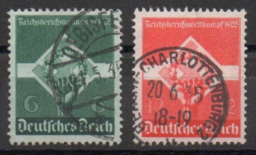 Michel Nr. 571x - 572x, Reichsberufswettkampf gestempelt.